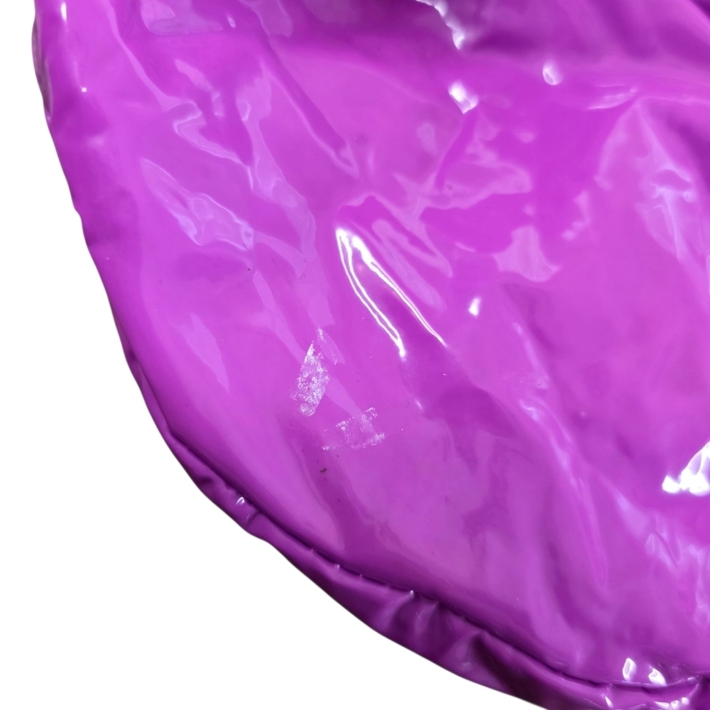 Vintage 90s Barney Dinosaur Kids Raincoat Hooded Purple PVC Jacket Costume - Picture 15 of 16